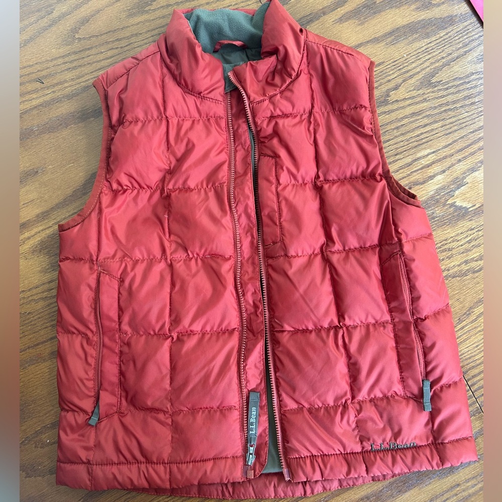 Kids Orange-Red LL Bean puffer Vest